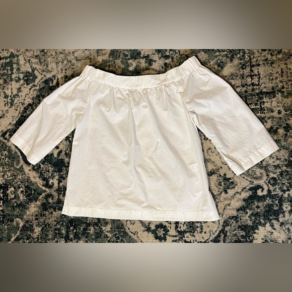 Madewell‎ Off the Shoulder Top 3/4 Sleeve 100% Cotton XXS Minimalist Classic EUC - Picture 3 of 7